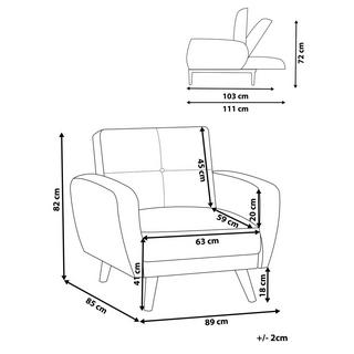 Beliani Fauteuil en Bouclé Rétro FLORLI  