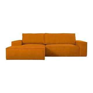 Vente-unique Ecksofa mit Schlaffunktion - Ecke links - Cord - Hellorange - AMELIA  