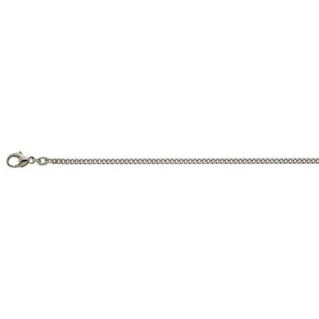 Collier gourmette or blanc 750, 2.4mm, 45cm
