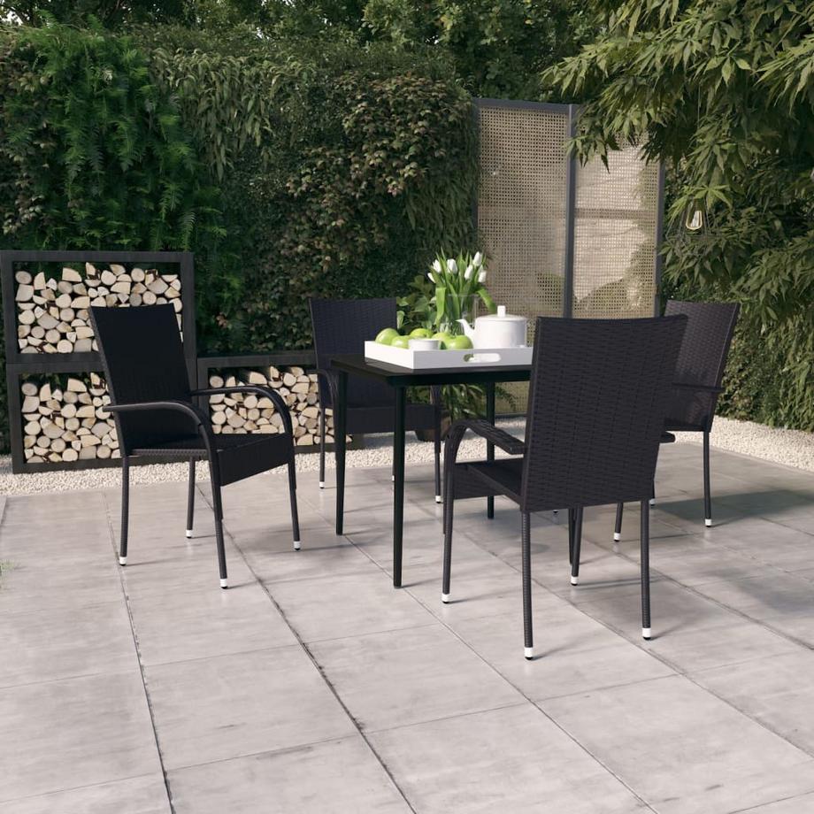 VidaXL Ensemble de salle à manger de jardin rotin synthétique  