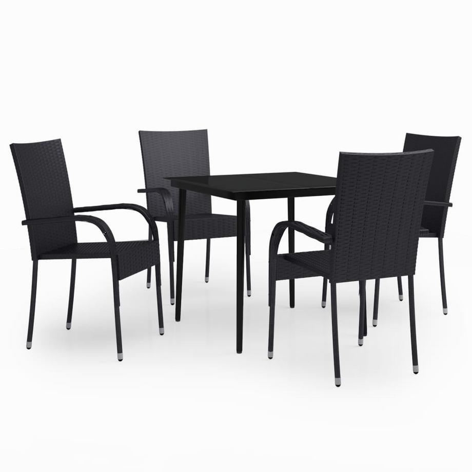 Ensemble de salle à manger de jardin rotin synthétique