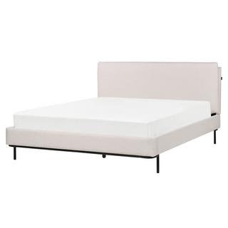 Beliani Lit avec sommier en Tissu Scandinave CORIO  