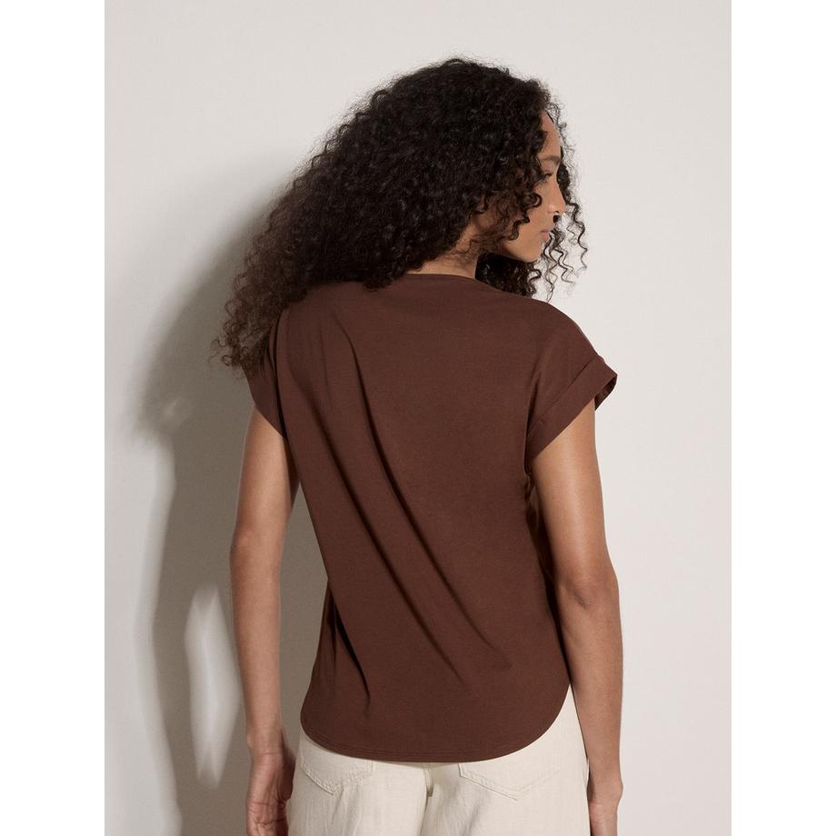 APRICOT Jersey T-Shirt mit hochgekrempelten Ärmeln  