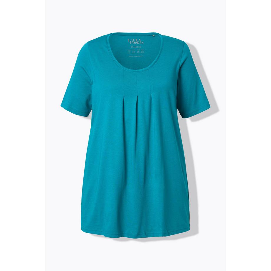 Ulla Popken T-shirt Pieghe Decorative Linea ad A Girocollo Mezza Manica  