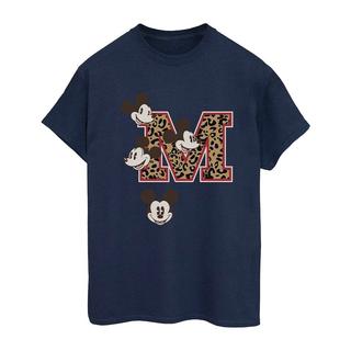 MICKEY MOUSE Leopard Print M T-Shirt  