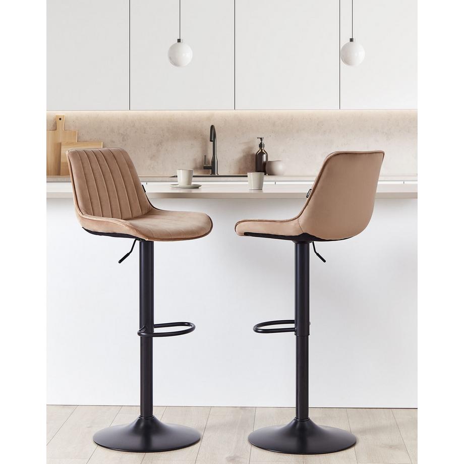 Beliani Set mit 2 Barstühlen aus Samtstoff  DUBROVNIK  