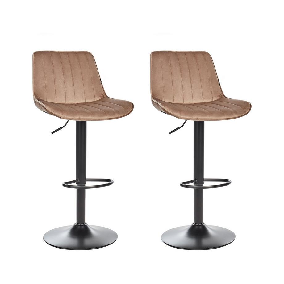 Set mit 2 Barstühlen aus Samtstoff  DUBROVNIK