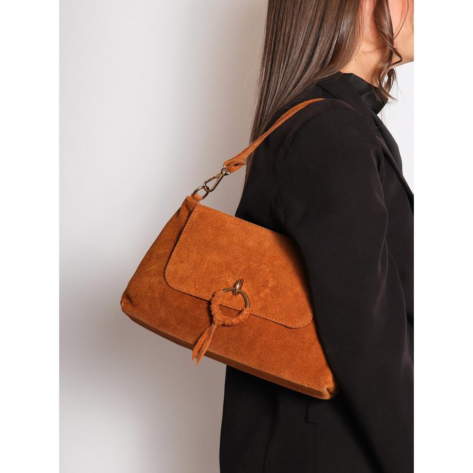 Chiara Ferretti Borsa a tracolla in camoscio con chiusura ad anello  