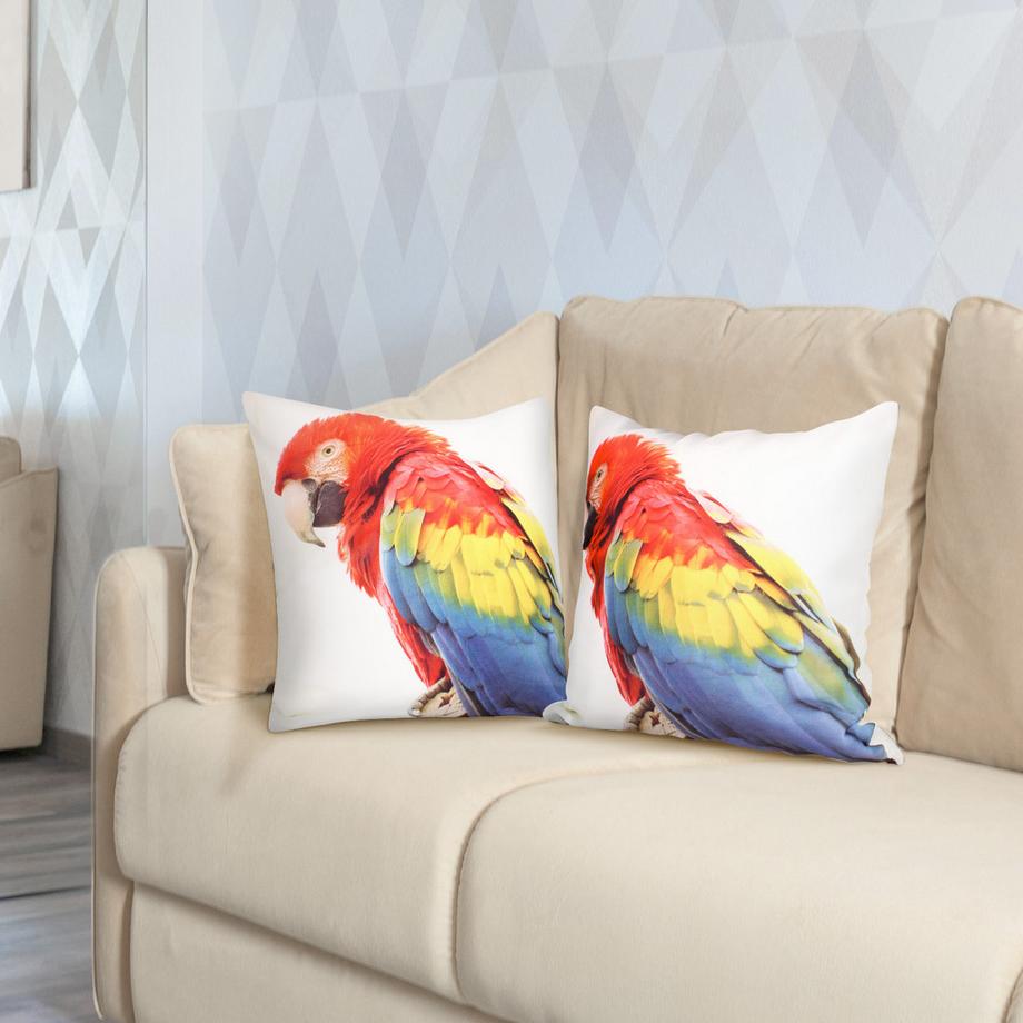 Avizar 2 Stk. Kissenbezüge Roter Ara  