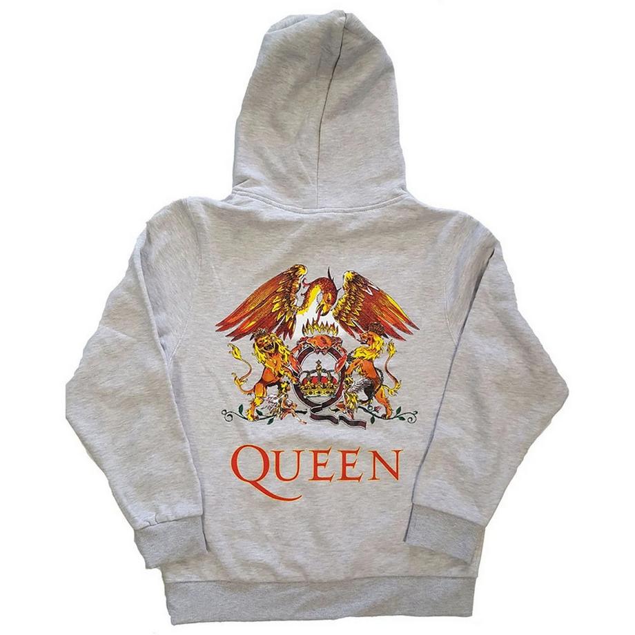Queen Classic Felpa Con Cappuccio E Zip Intera Cresta  