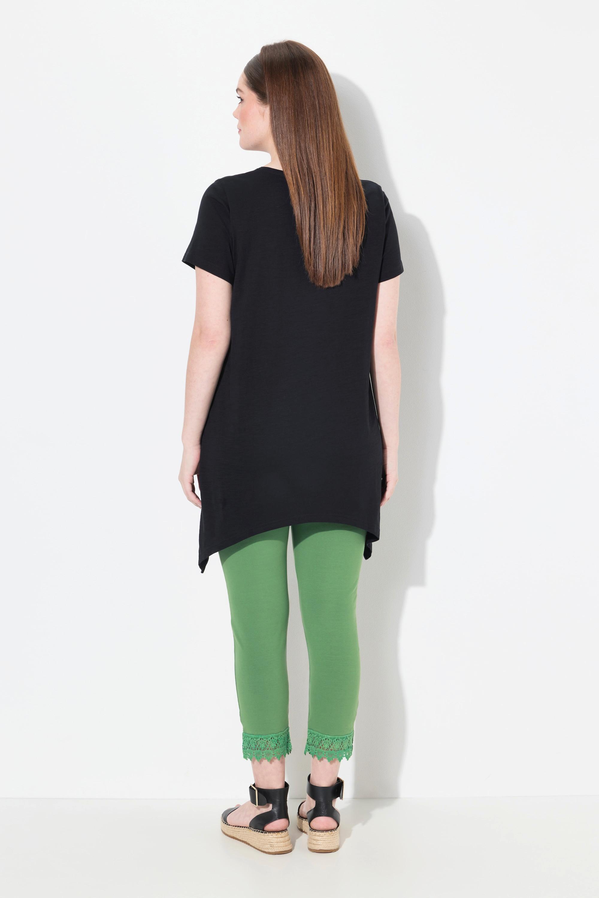 Ulla Popken T-shirt A-ligne encolure en V manches courtes  