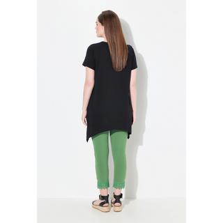 Ulla Popken T-shirt A-ligne encolure en V manches courtes  