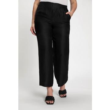 Pantalon Marlene, jambes larges, ceinture confortable, mélange de lin