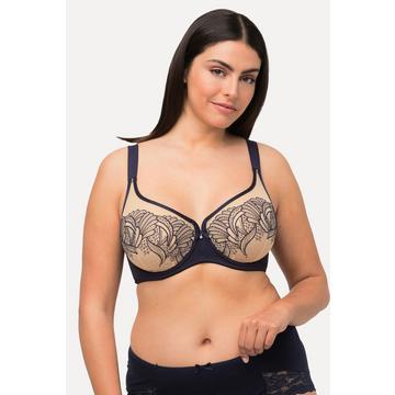 Reggiseno con ferretto, pizzo bicolore, perla e coppa B-E