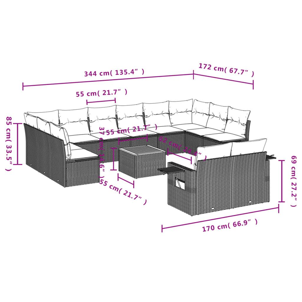 VidaXL Ensemble de canapés de jardin rotin synthétique  