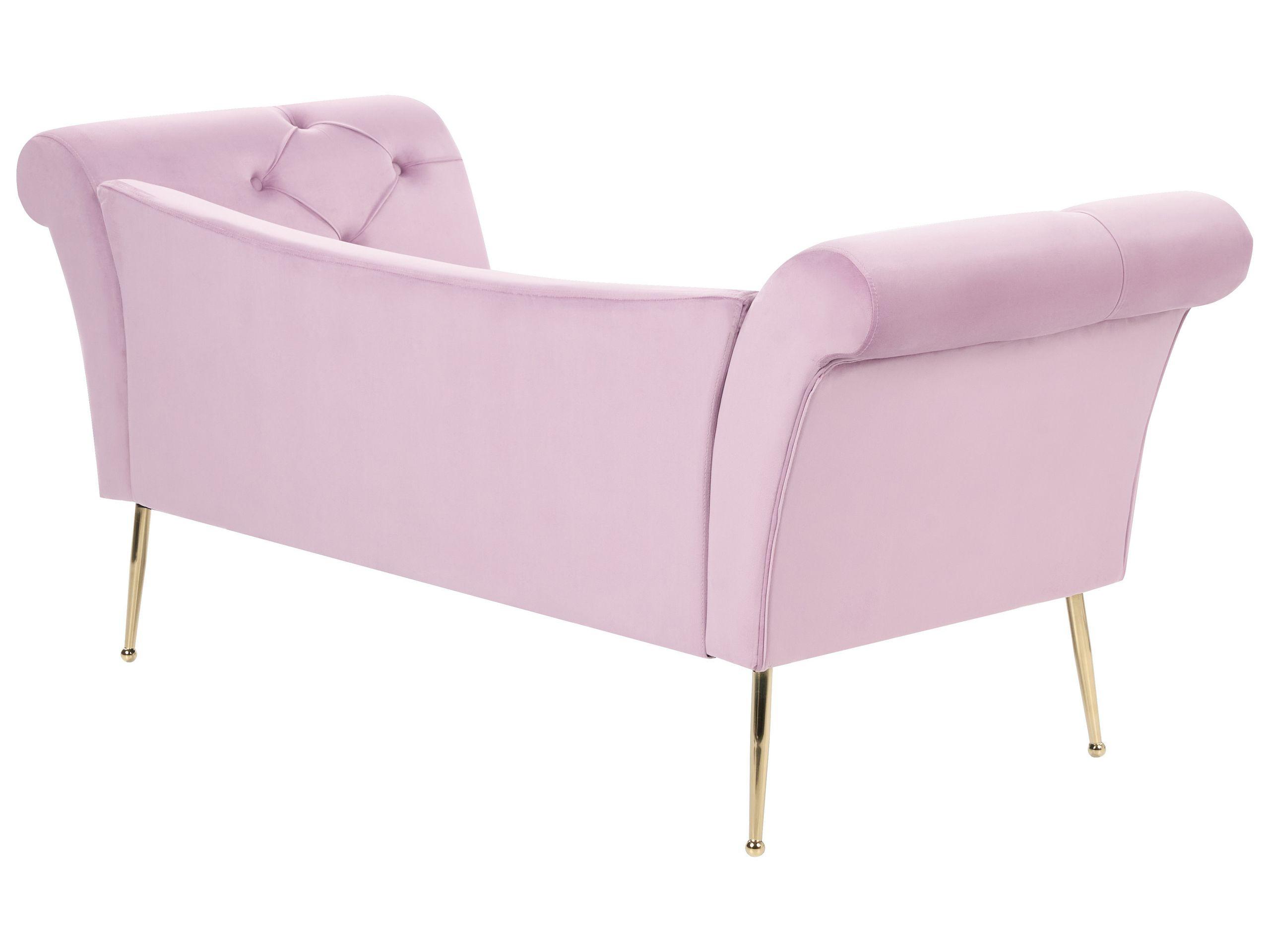 Beliani Chaise longue en Velours Rétro NANTILLY  