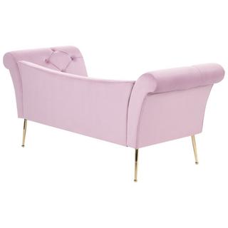 Beliani Chaise longue en Velours Rétro NANTILLY  