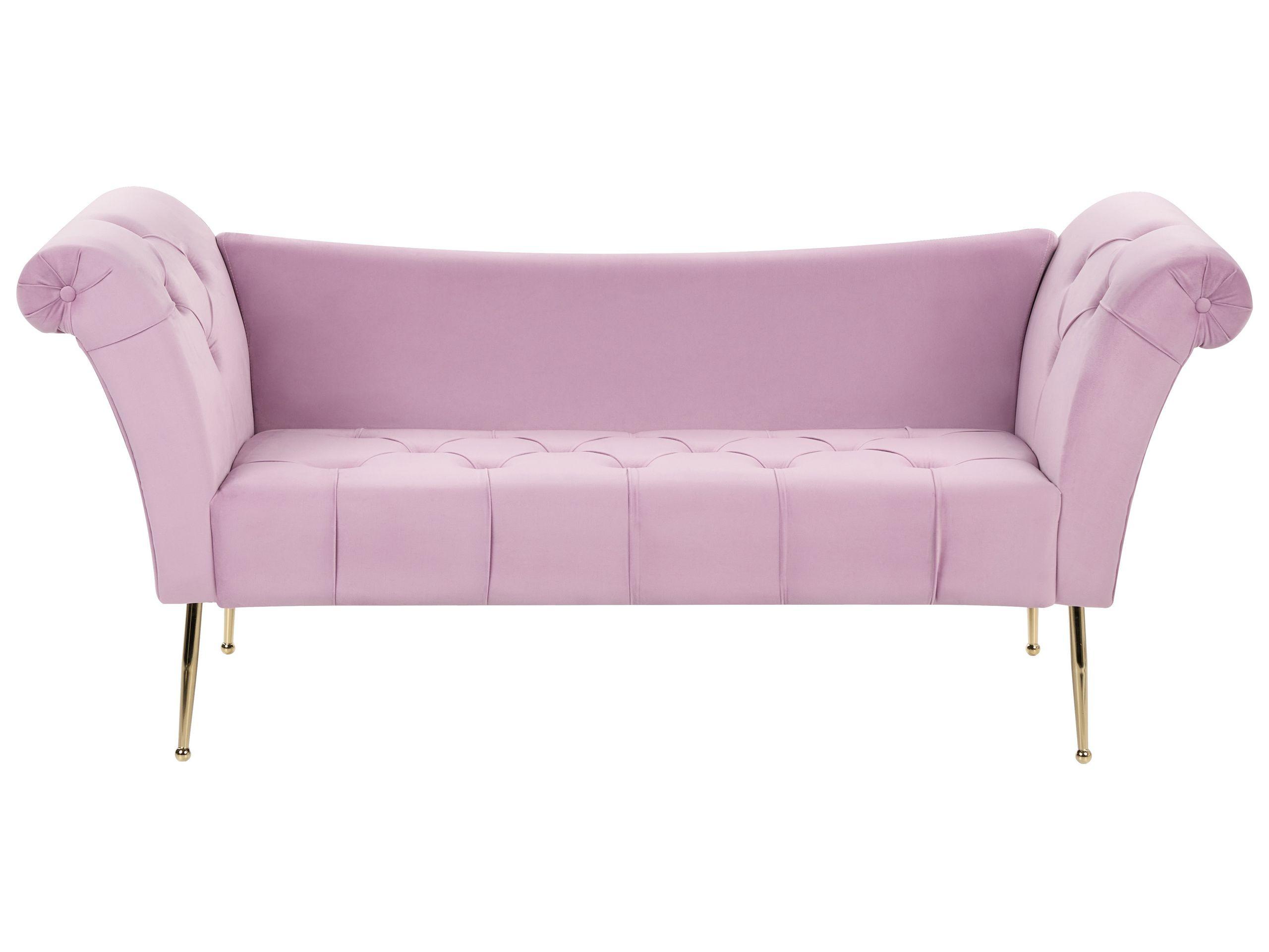 Beliani Chaise longue en Velours Rétro NANTILLY  