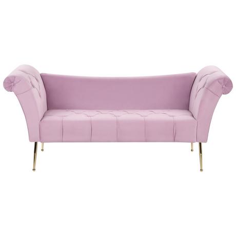 Beliani Chaise longue en Velours Rétro NANTILLY  