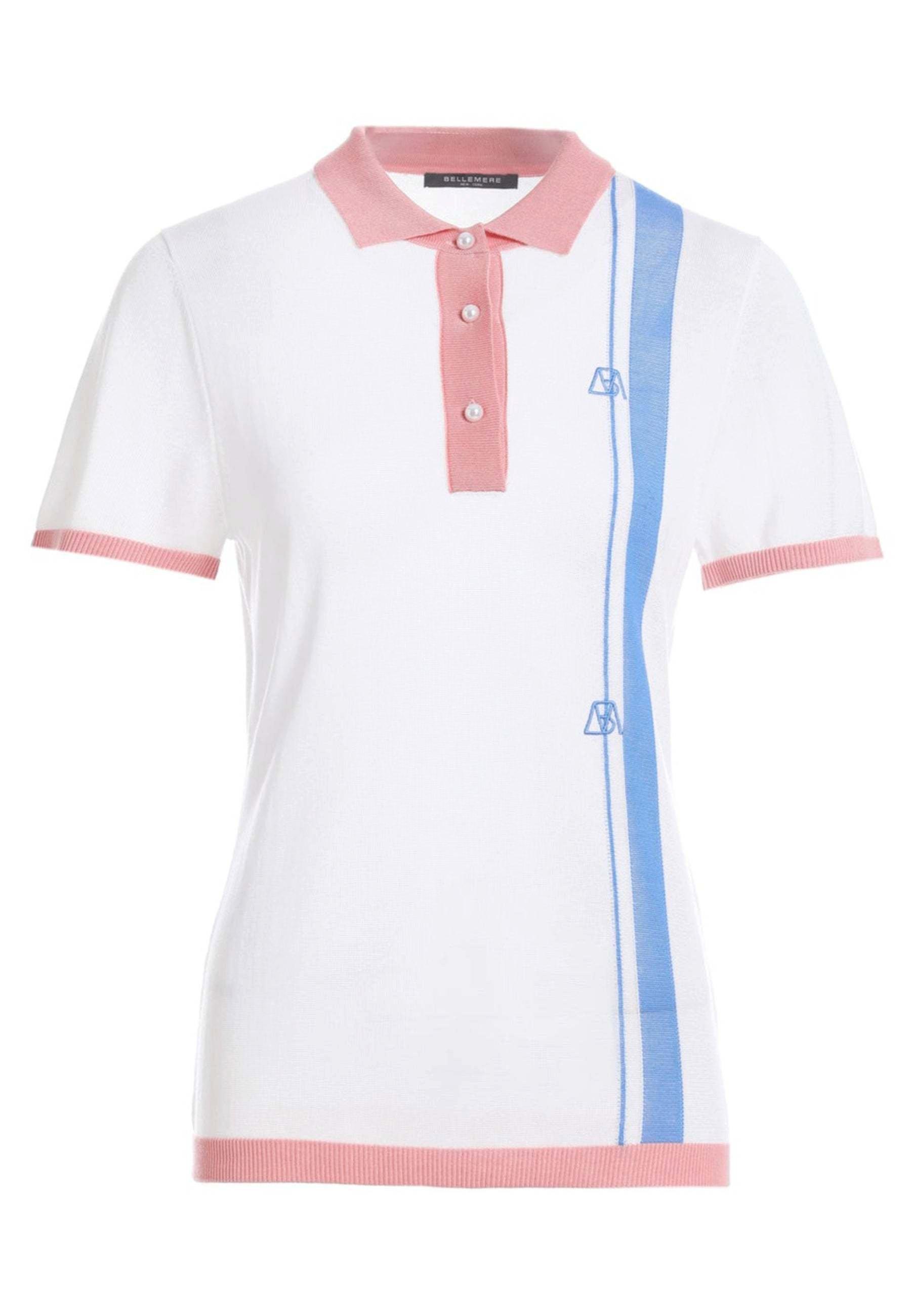 Bellemere New York  Bellemere Tencel-Poloshirt mit Farbblockdesign 