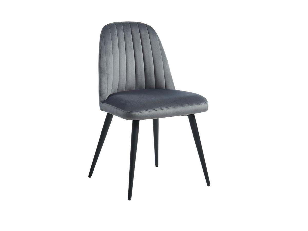 Vente-unique Lot de 6 chaises ELEANA Velours Métal  