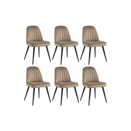 Vente-unique Stuhl 6erSet ELEANA Samt es Metall  
