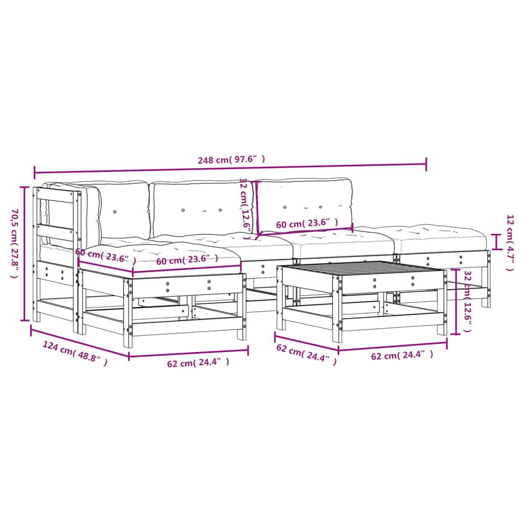 VidaXL set divani da giardino Legno  