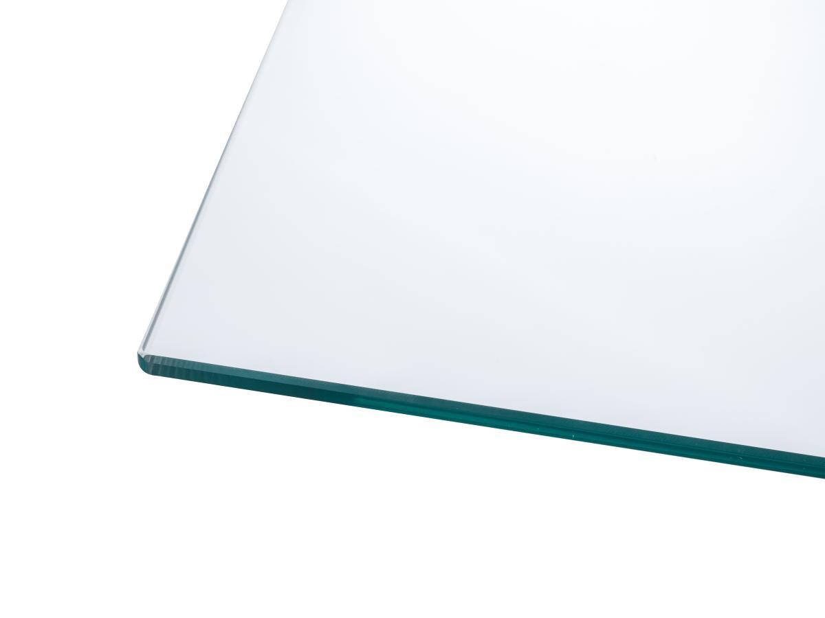 Vente-unique Table basse en verre trempé et métal doré - Transparent - COSIMA  