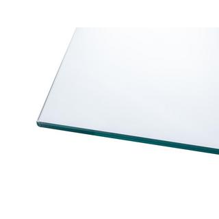 Vente-unique Table basse en verre trempé et métal doré - Transparent - COSIMA  