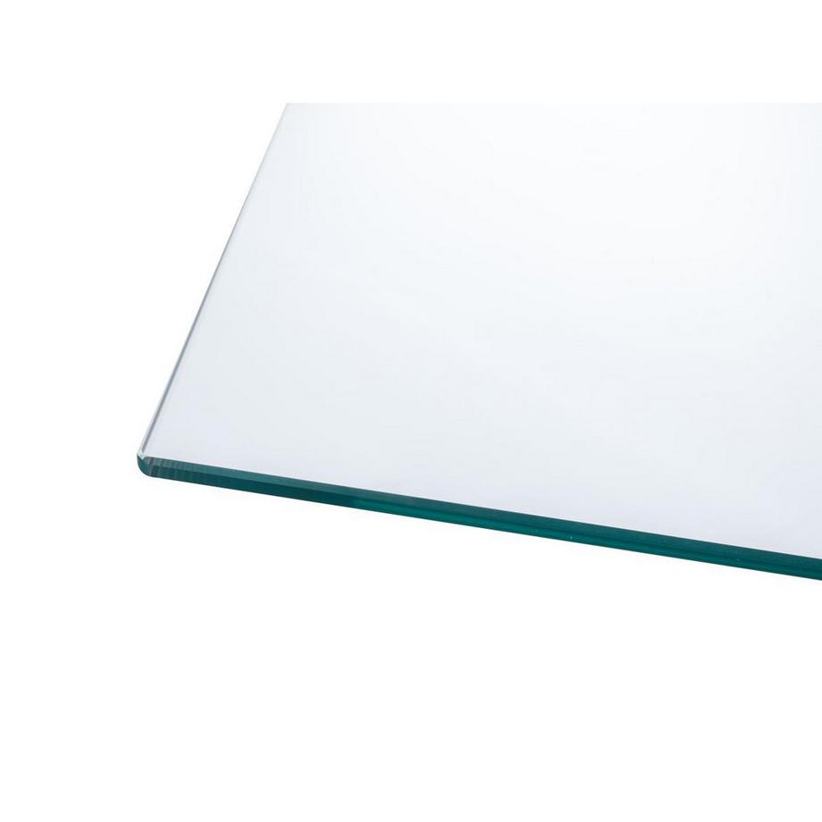 Vente-unique Tavolino in Vetro temperato e Metallo Dorato Trasparente  - COSIMA  