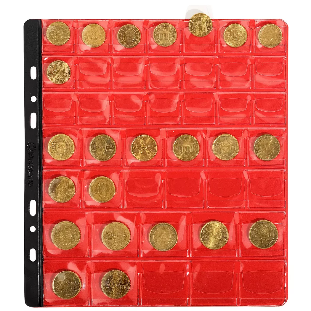 Exacompta - Packung mit 3 Stück Münzenhüllen mit 43 Fächern mit Ø20, 25 und 30mm, 245x25cm - x 5, 100 Stück, Weiss