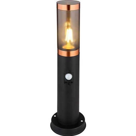 mutoni Lampada da esterno Boston acciaio inox 1xE27 nero fumo 13x13x45  