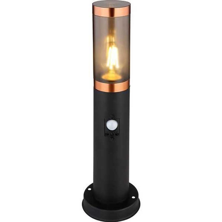 Lampe d'extérieur Boston inox 1xE27 fumée noire 13x13x45