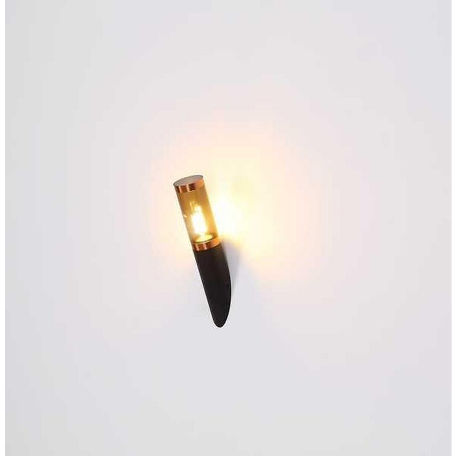 mutoni Lampada da esterno Boston acciaio inox 1xE27 nero fumo 13x13x45  