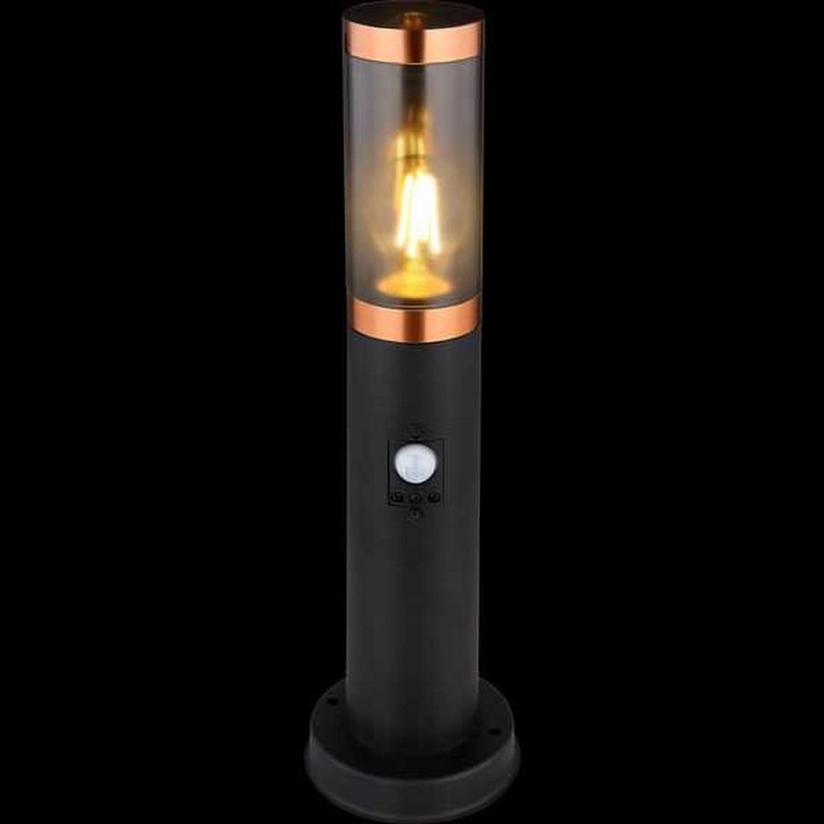 mutoni Lampada da esterno Boston acciaio inox 1xE27 nero fumo 13x13x45  