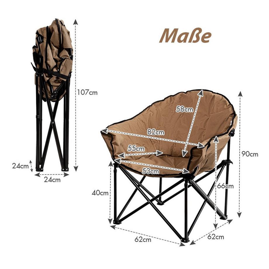 Northix  Chaise de camping pliante avec porte-gobelet 