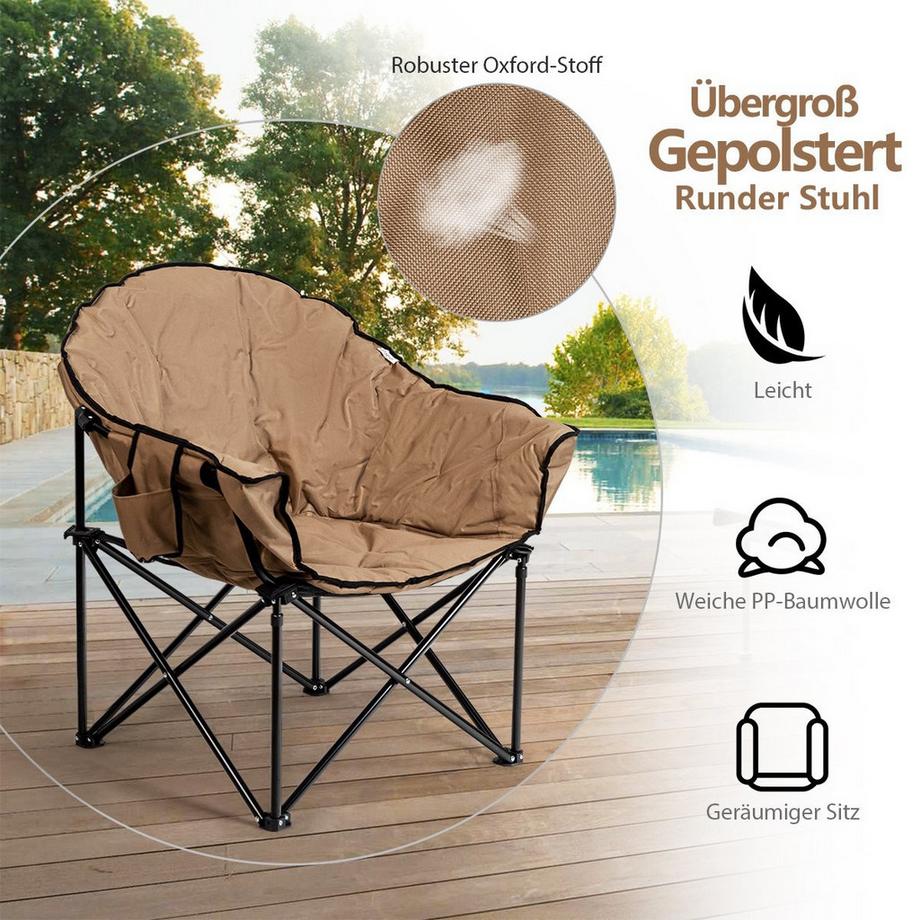 Northix  Chaise de camping pliante avec porte-gobelet 