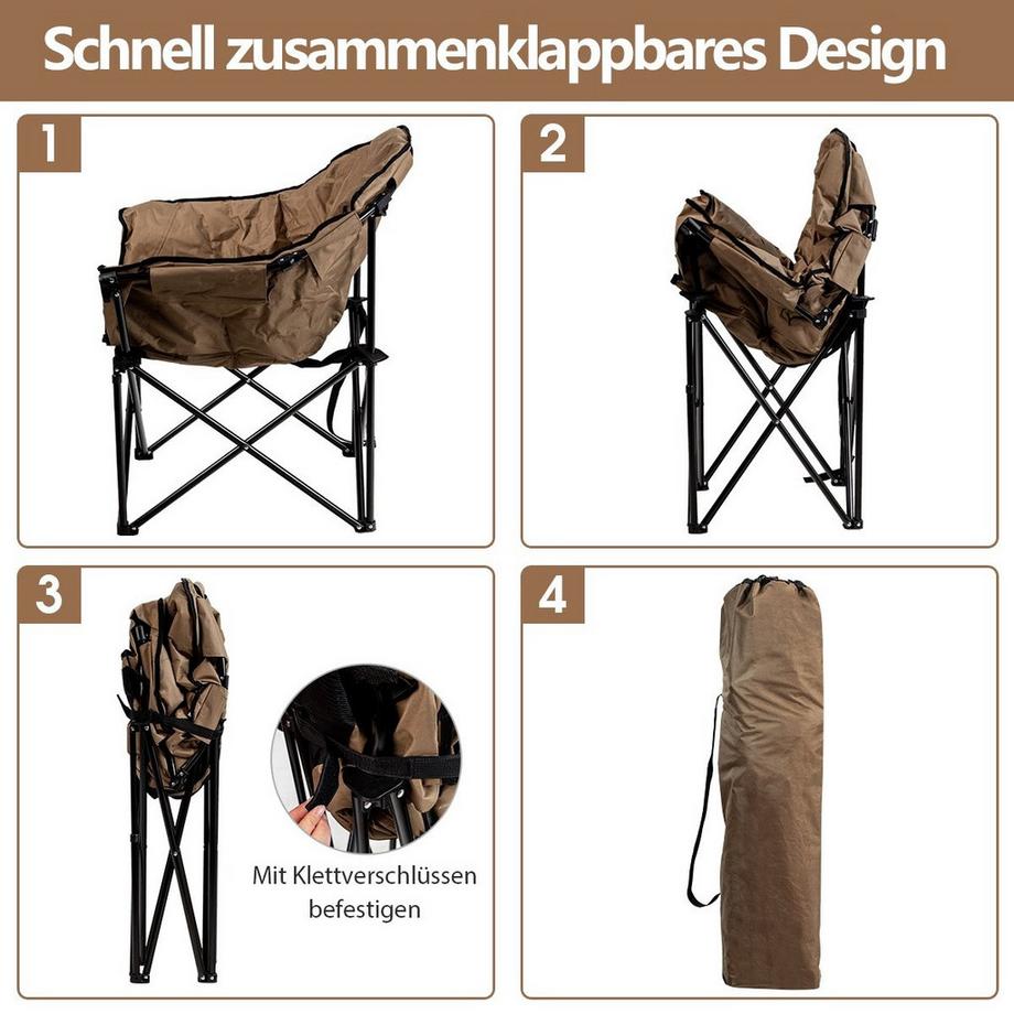 Northix  Chaise de camping pliante avec porte-gobelet 