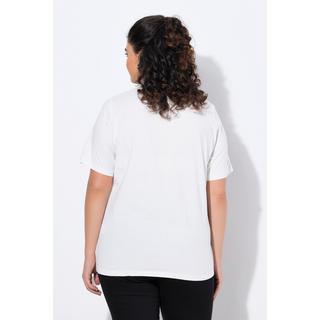 Ulla Popken Fenicottero Applicazioni Scollo Rotondo Mezze Maniche T-Shirt  