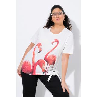 Ulla Popken Fenicottero Applicazioni Scollo Rotondo Mezze Maniche T-Shirt  