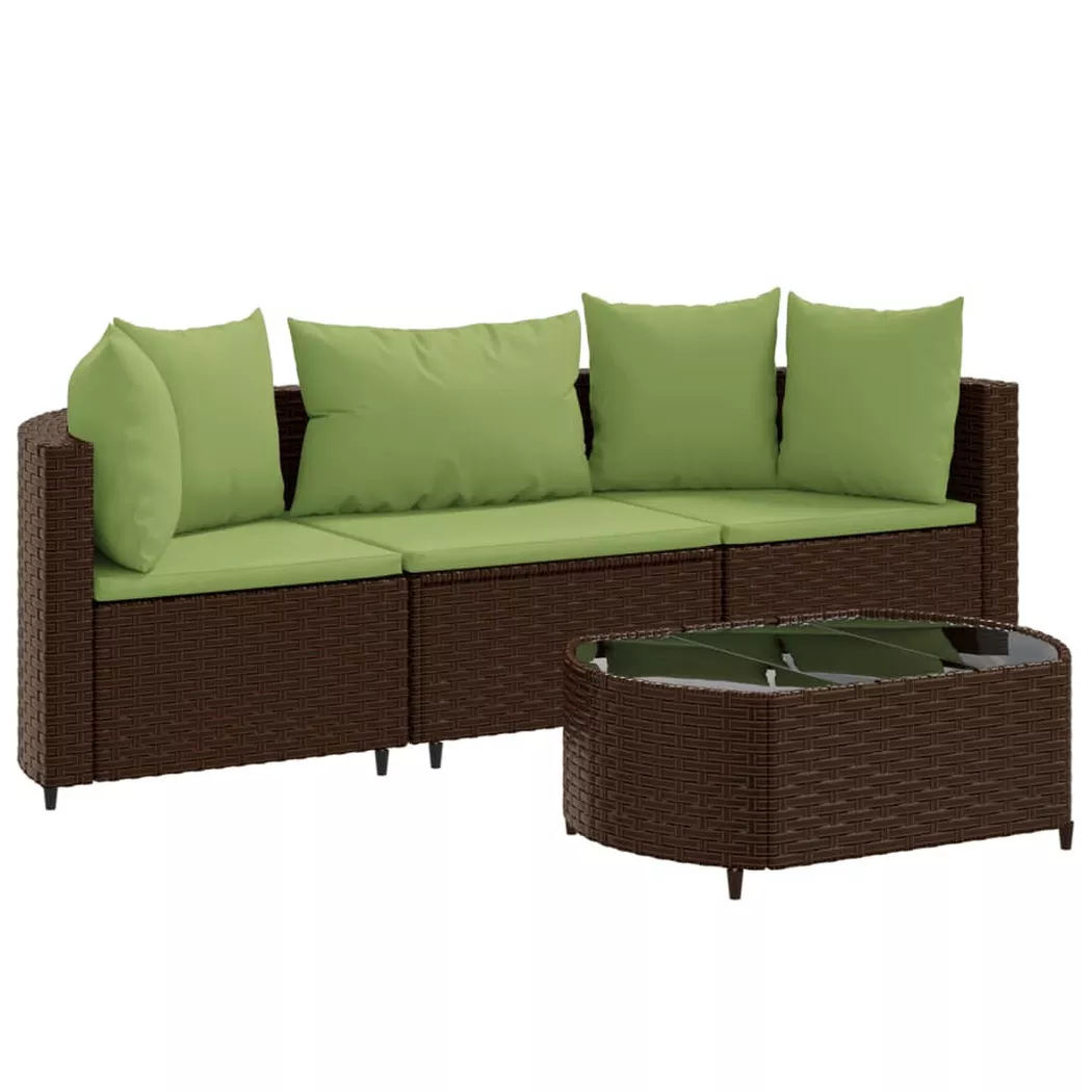 VidaXL - Gartensofagarnitur poly-rattan, One Size, Braun