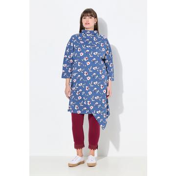 Jerseykleid, Blüten, Wickeloptik, 3/4-Arm, Biobaumwolle