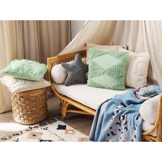 Beliani Lot de 2 coussins décoratifs en Coton Boho RHOEO  