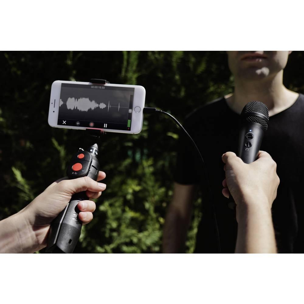 IK Multimedia  iRig Mic HD 2 - hochwertiges digitales Mikrofon mit integriertem Kopfhöreranschluss für iOS und Mac (inkl. Lightning auf USB Kabel) - Schwarz 