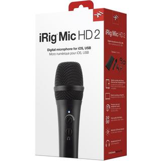 IK Multimedia  iRig Mic HD 2 - hochwertiges digitales Mikrofon mit integriertem Kopfhöreranschluss für iOS und Mac (inkl. Lightning auf USB Kabel) - Schwarz 