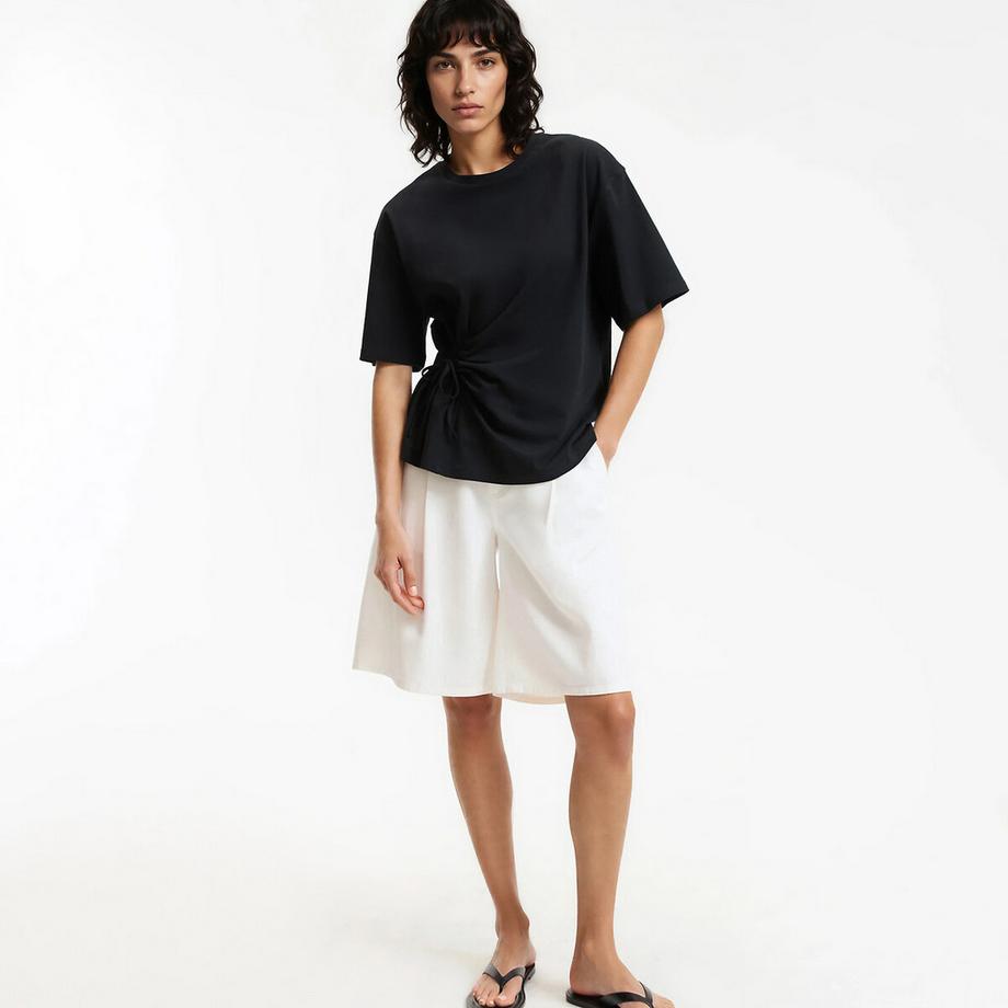 La Redoute Collections T-Shirt zum Binden Rundhals Kurzarm  
