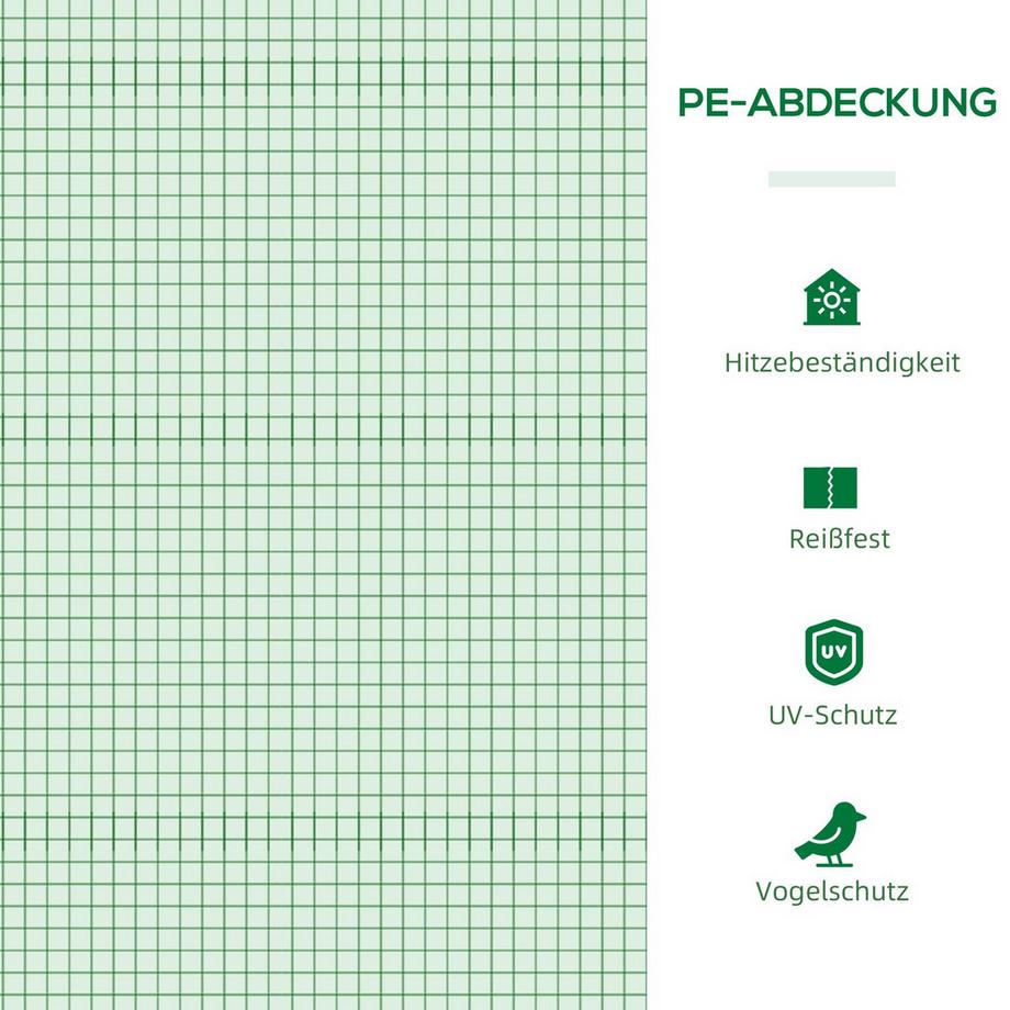 Northio Foliegewächshaus Mit Fenster Treibhaus Tomatenhaus Frühbeet 180 X 90 X 70 Cm Grün  