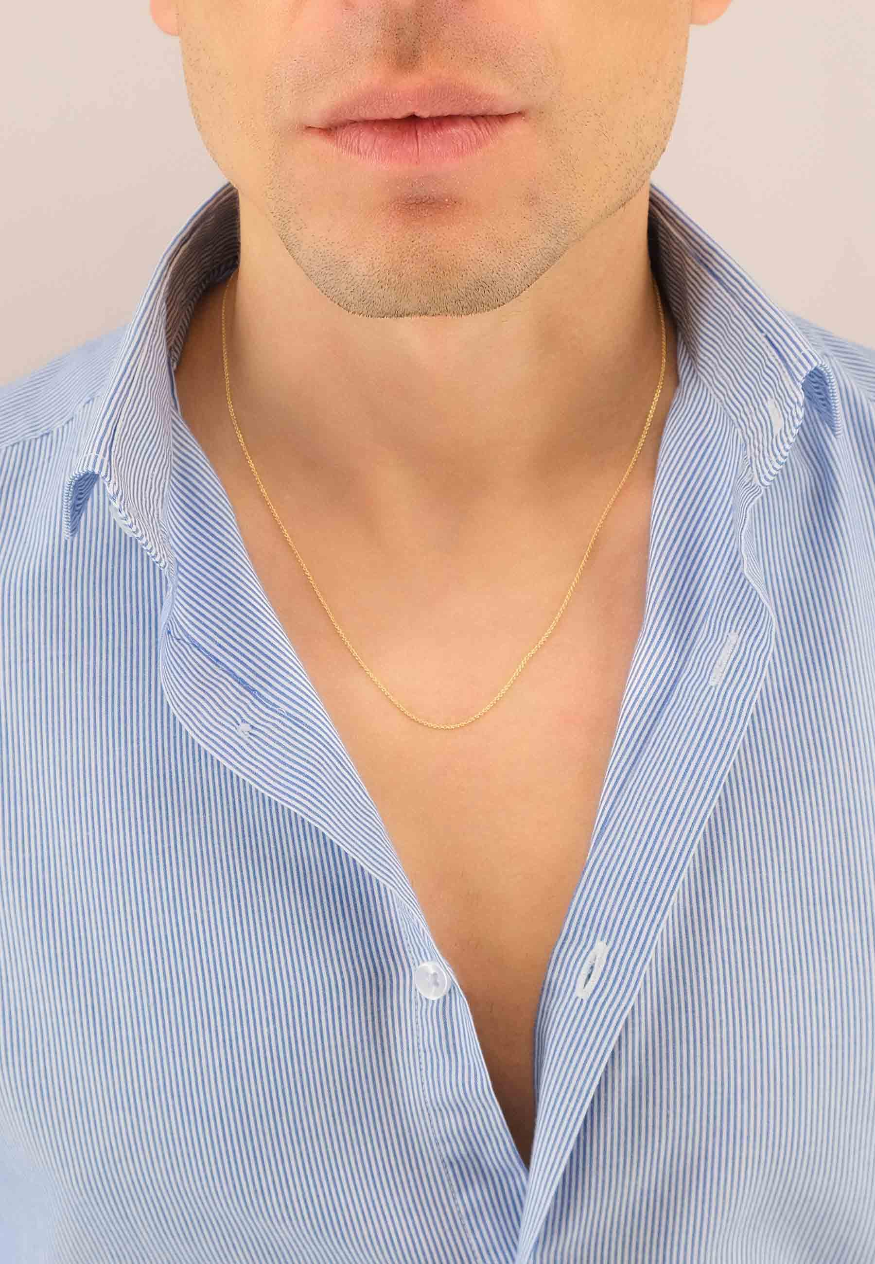 MUAU Schmuck  Collier Rundanker Gelbgold 750, 1.1mm, 55cm 