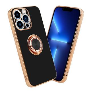 Cadorabo  Housse compatible avec Apple iPhone 13 PRO MAX avec anneau - Coque de protection en silicone TPU flexible, avec protection pour appareil photo et support voiture magnétique 