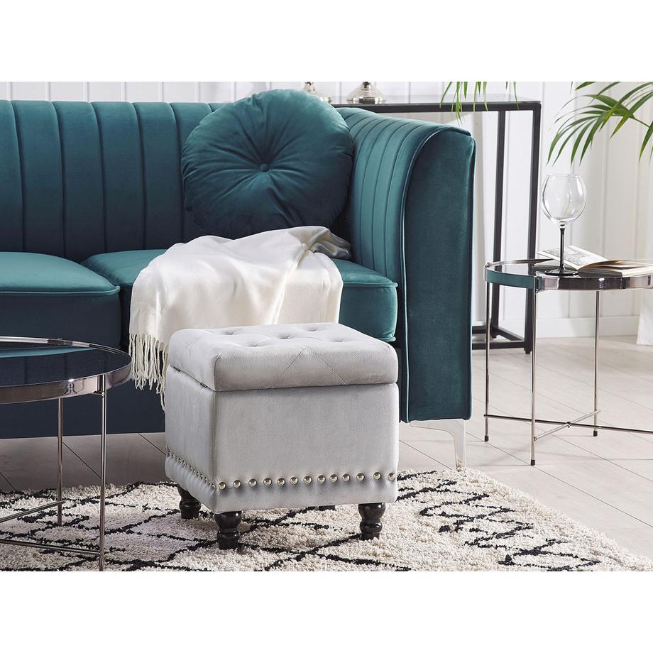 Beliani Pouf contenitore en Velluto Glamour LORETTO  